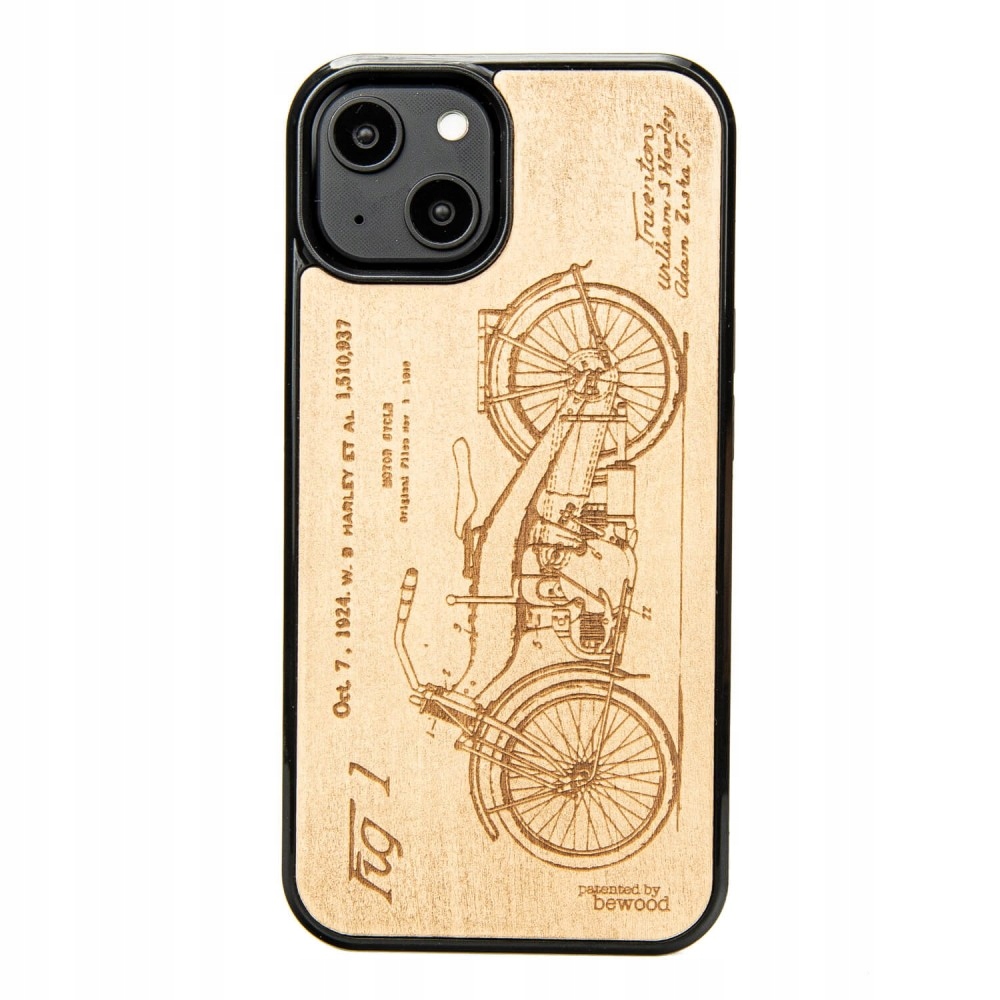Dřevěné Pouzdro Bewood na iPhone 14 Harley Patent Aniegre