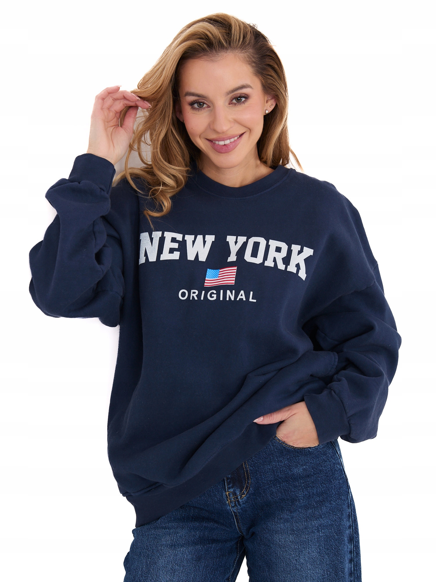 Bluza Damska Oversize Dresowa z nadrukiem New York