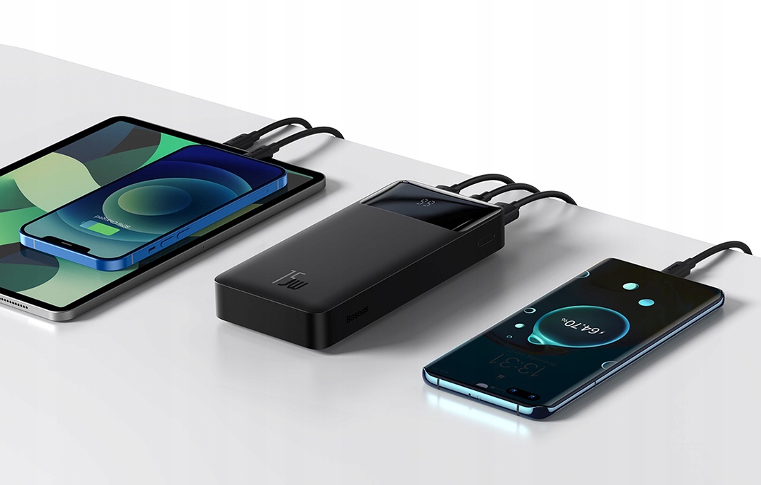 BASEUS POWER BANK 30000mah POWERBANK 15W PD 3x USB USB-C TYP-C 3A Prąd wyjściowy 3.0 A