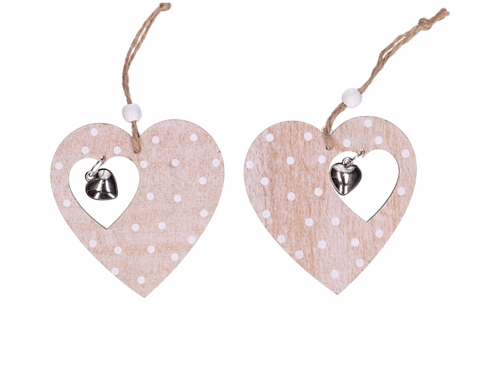 

Zawieszka Serce Drewniane w kropki 2 sztuki