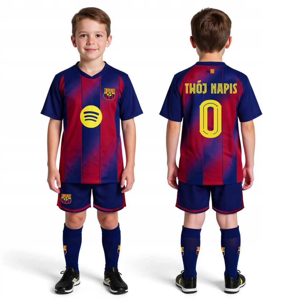 Strój piłkarski z getrami Lamine Yamal Twój nadruk komplet 3w1 128 cm