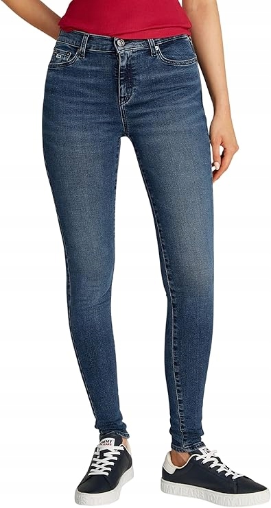 Tommy Hilfiger Džíny Úzké Nohavice Vysoký Stav Tmavě Modré Bavlna 31x30 6FA