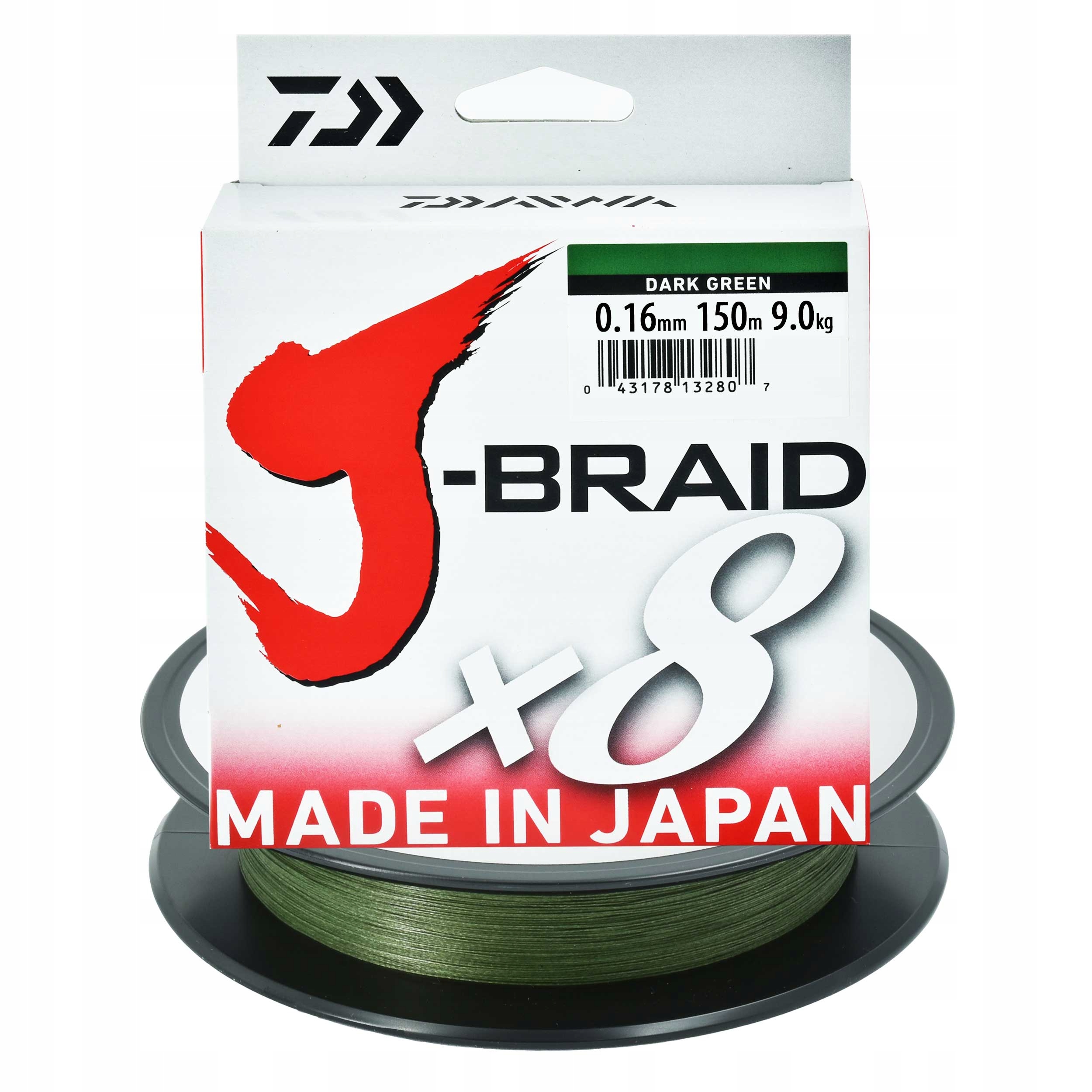 Plecionka japońska Daiwa J-Braid X8 8 splotowa 0.16mm 150m zielona