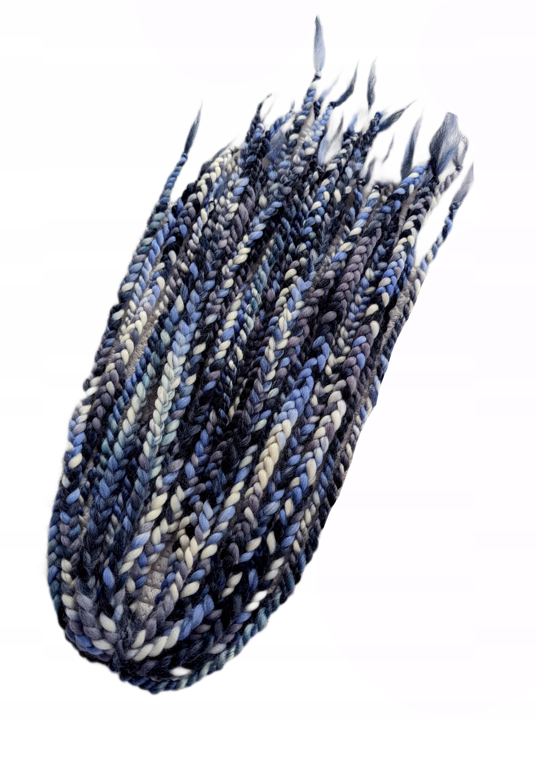 Vlněné copánky, modré šedé, Dešťové Mraky, 5 kusů