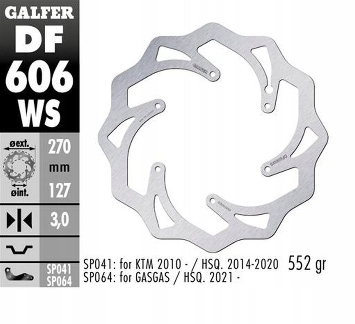 Galfer Predný Brzdový Kotúč Ktm Sx/ex, Husaberg, Husqvarna (270X127X3MM)