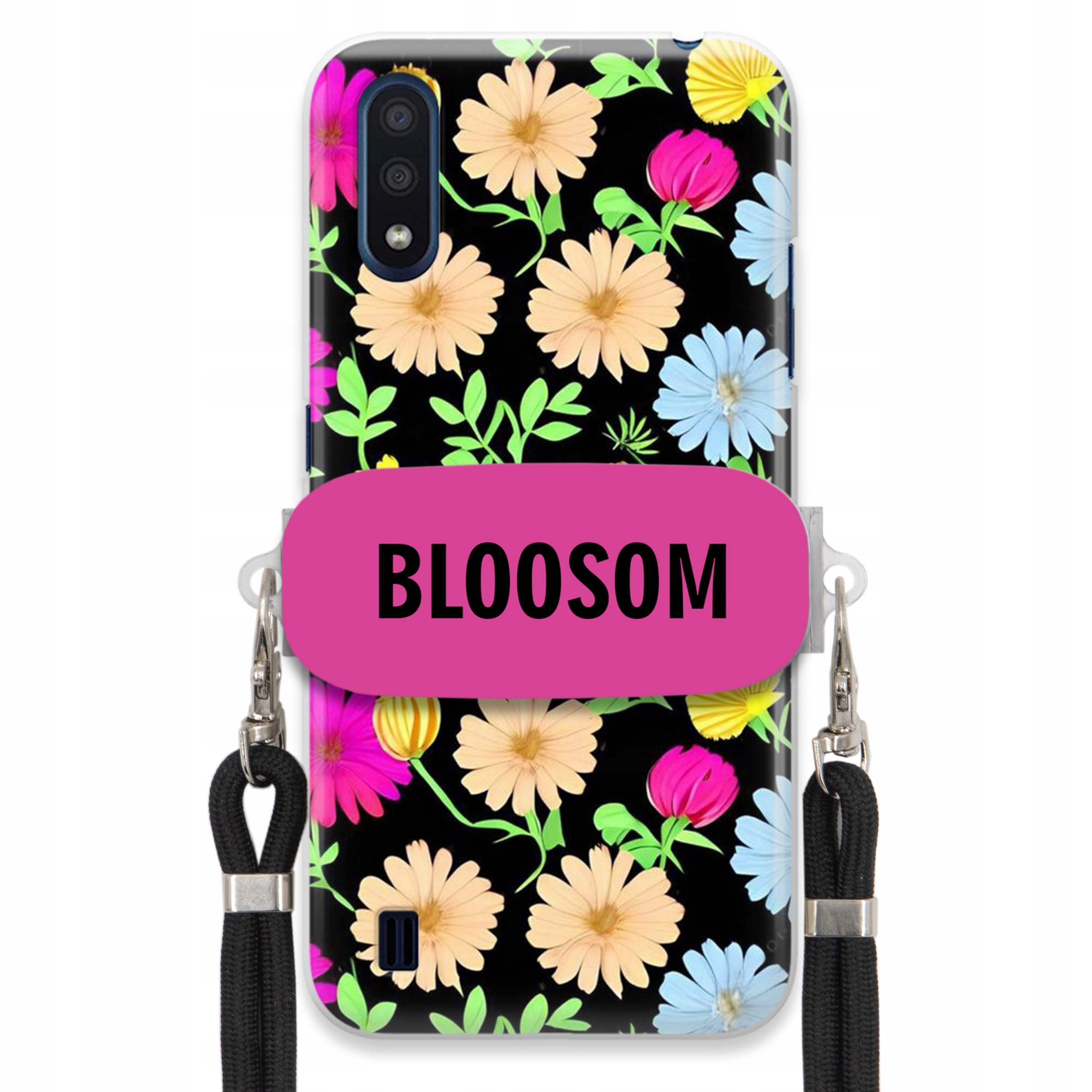 Puzdro Držiak Crossbody Pre Samsung M01 Puzdro Case Kvety Bloosom Flower