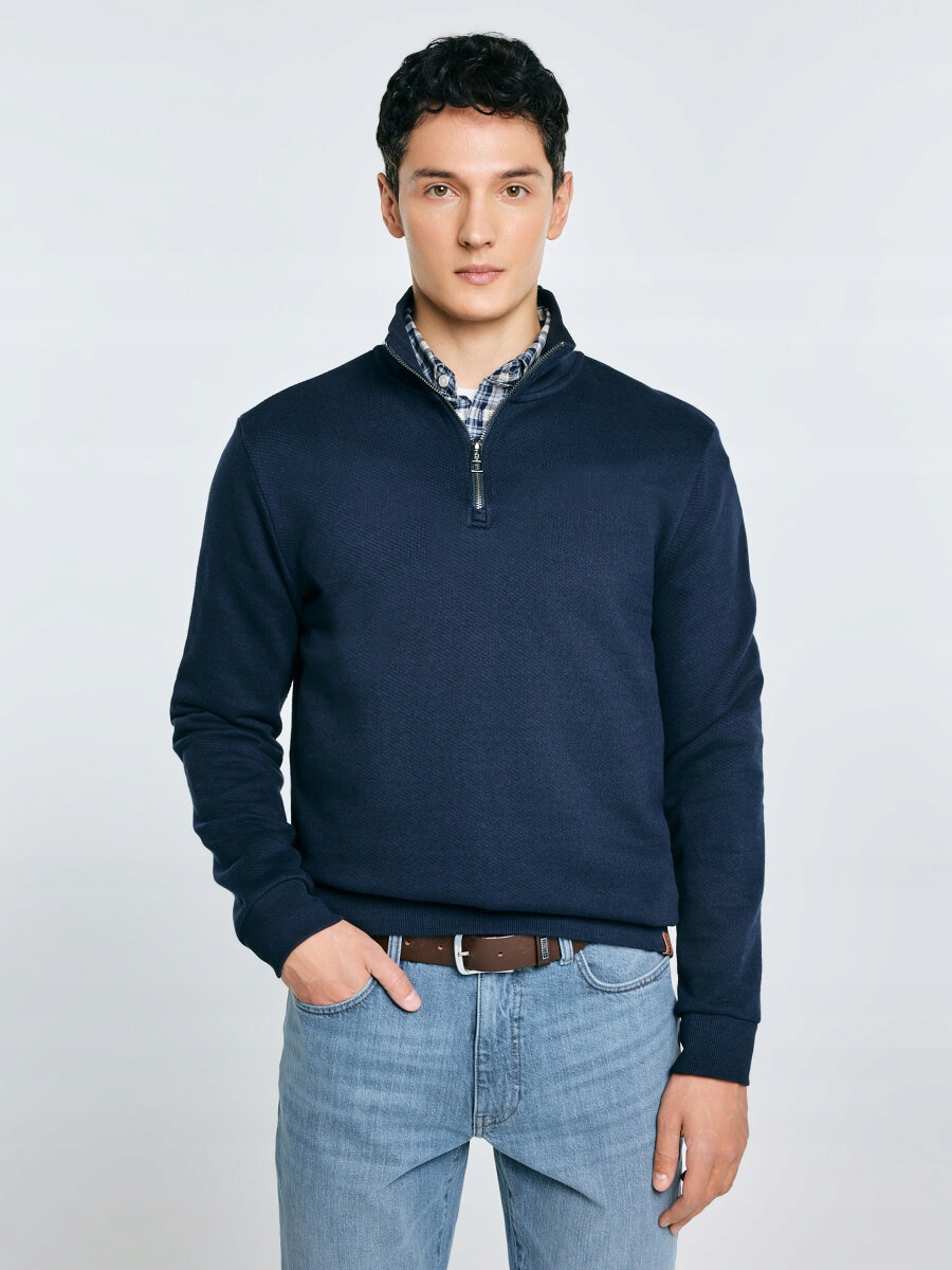 Big Star Pánská mikina se stojáčkem tmavě modrá Salih 403 L