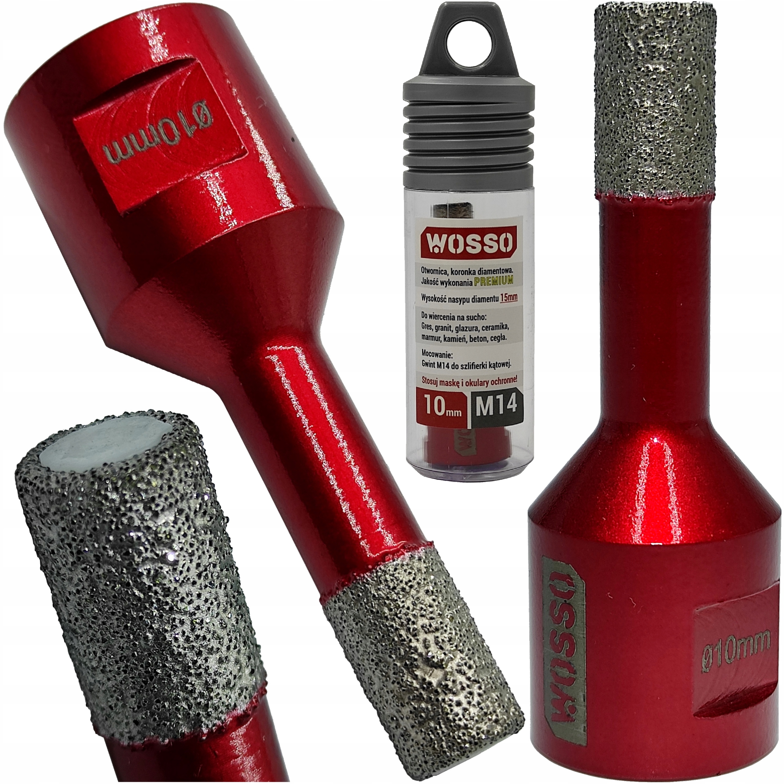 

Otwornica Koronka Diamentowa Wiertło 10mm M14 Gres