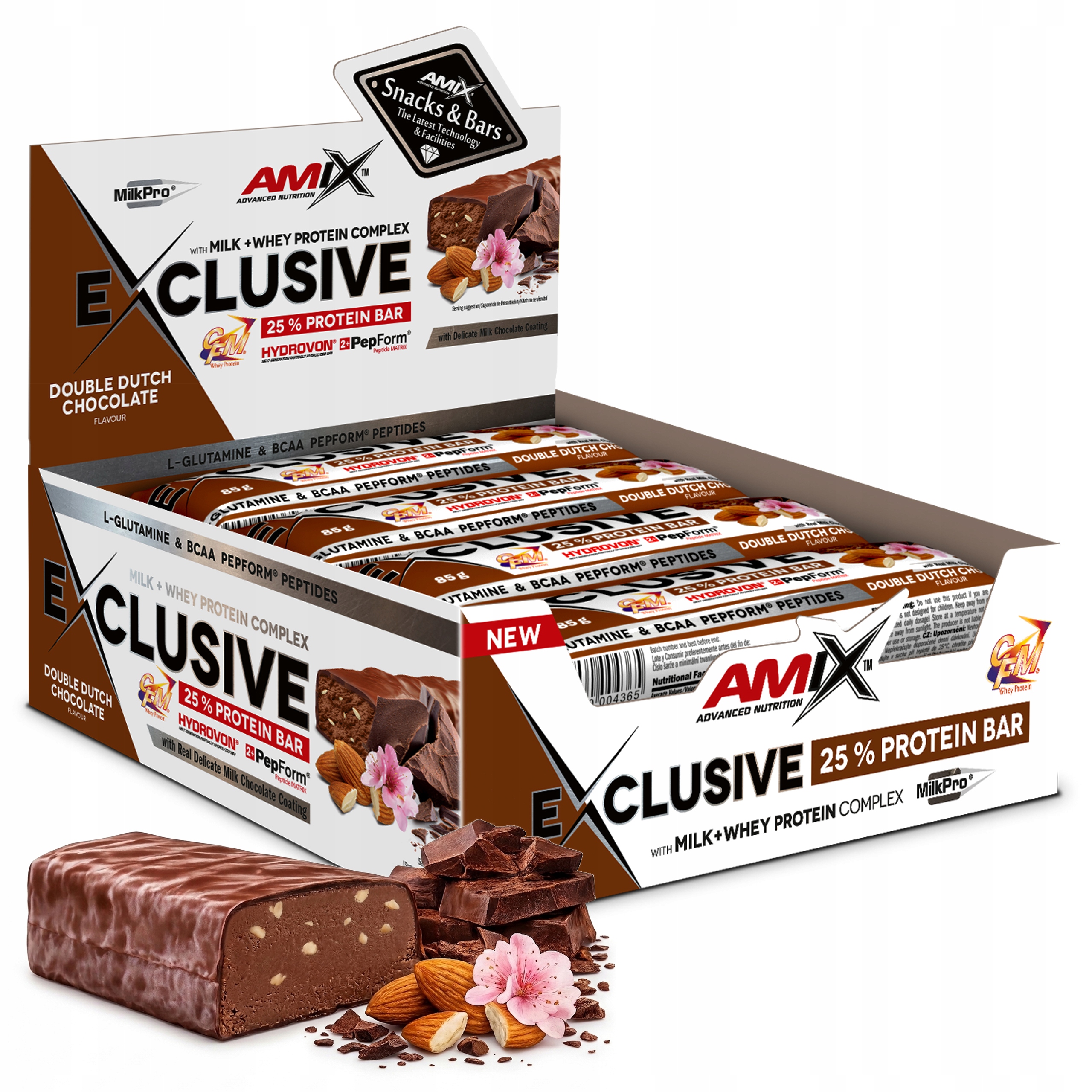 Baton Fitness Wysoko białkowy Czekolada Migdały Batonik proteinowy