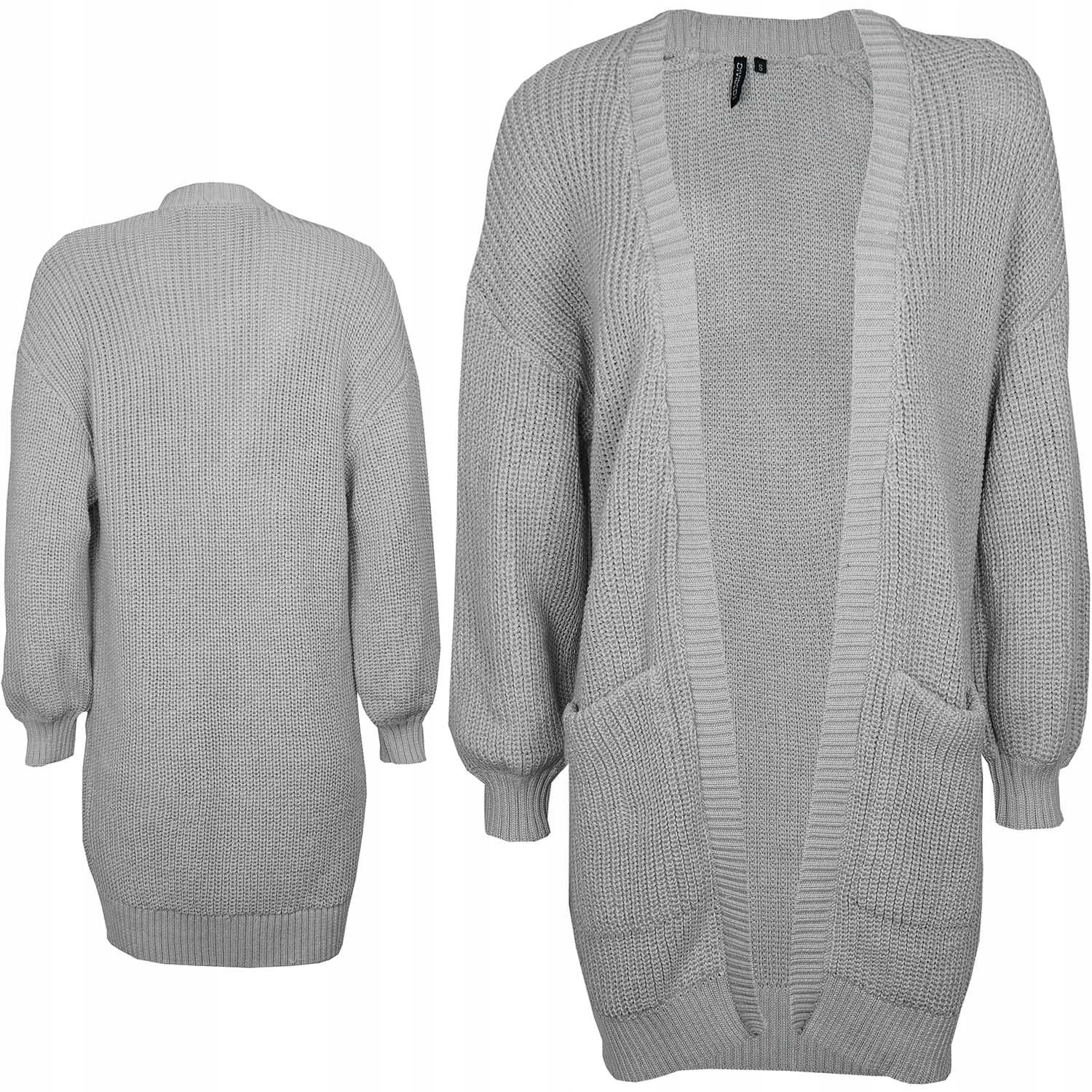 

H&m Kobieca Szara Narzuta Sweter Luźna XL 42