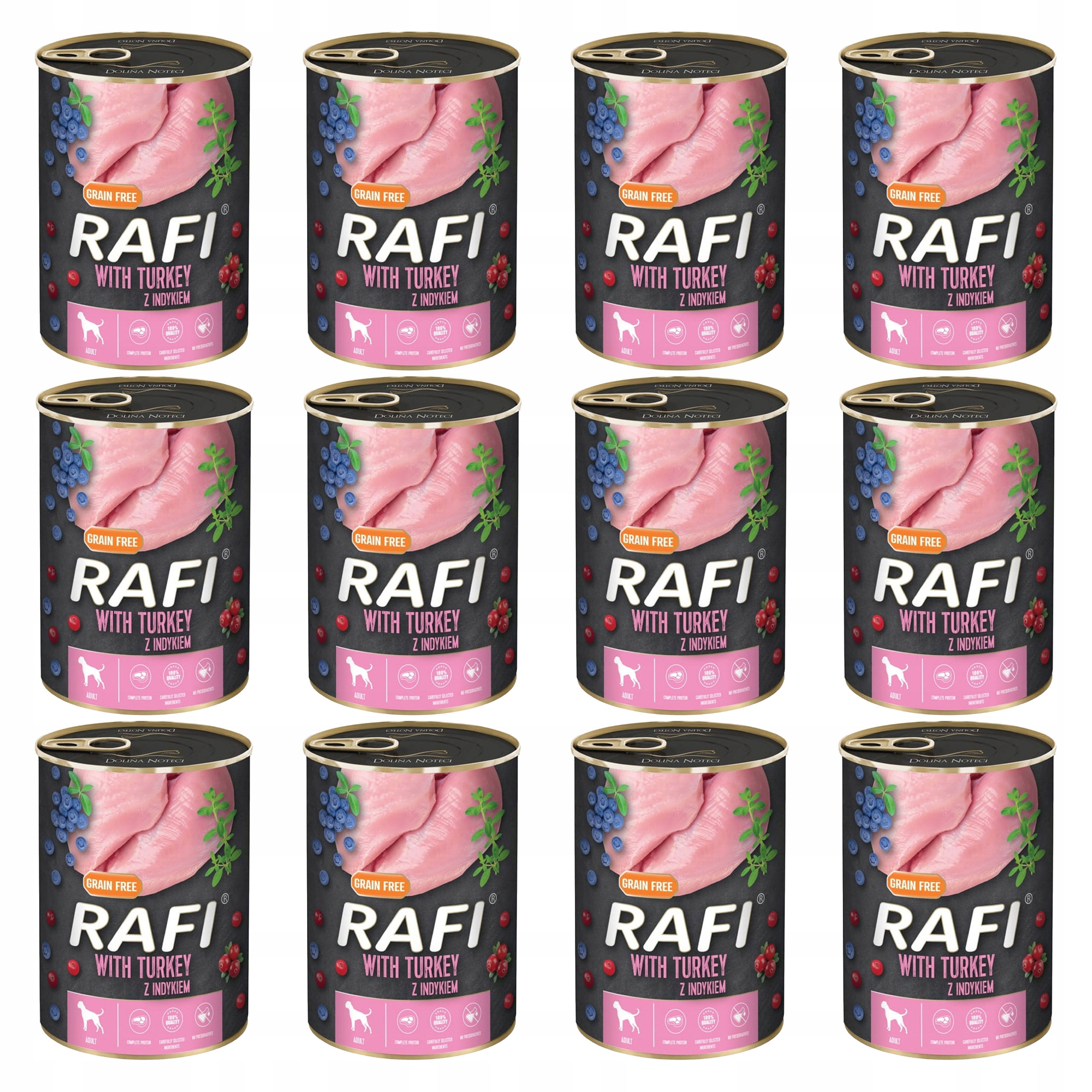 Levně Dolina Noteci Rafi Krmivo mokré pro psa Krůta 12 x 400 g