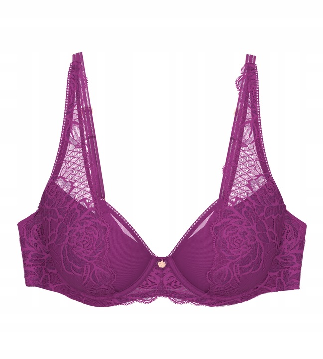 Podprsenka Triumph vyztužená fialovou krajkou Wild Peony Florale Wp 80E