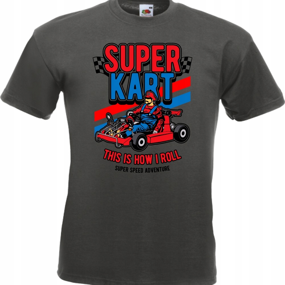 

Koszulka gokart kart how i roll L grafitowa