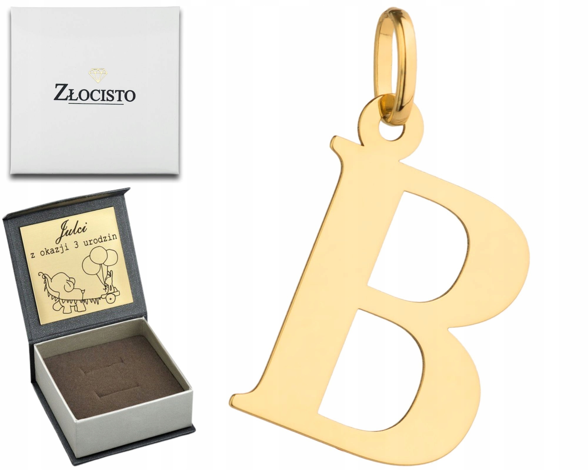 Zlatý Přívěsek Velké Písmeno B 585 Gravírování