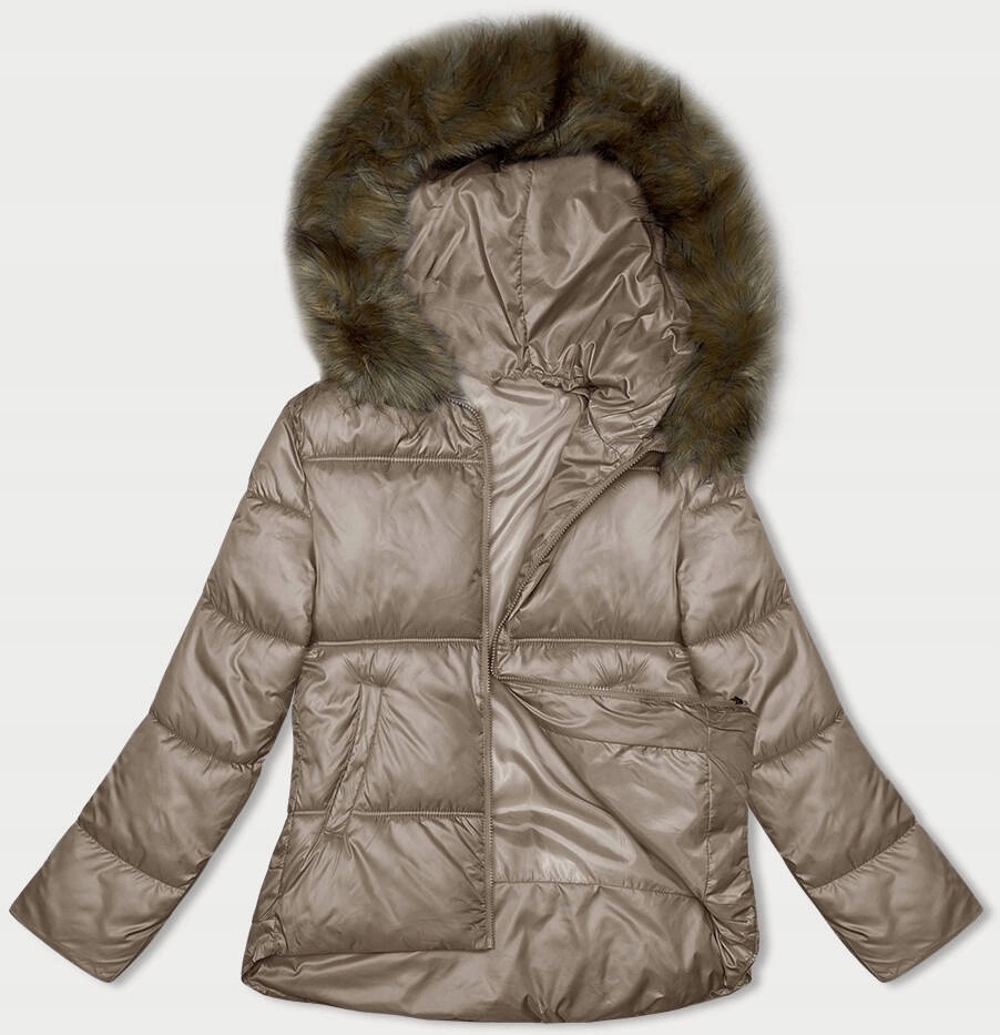 Zimní Bunda Kapuce B8190 Béžová L (40)