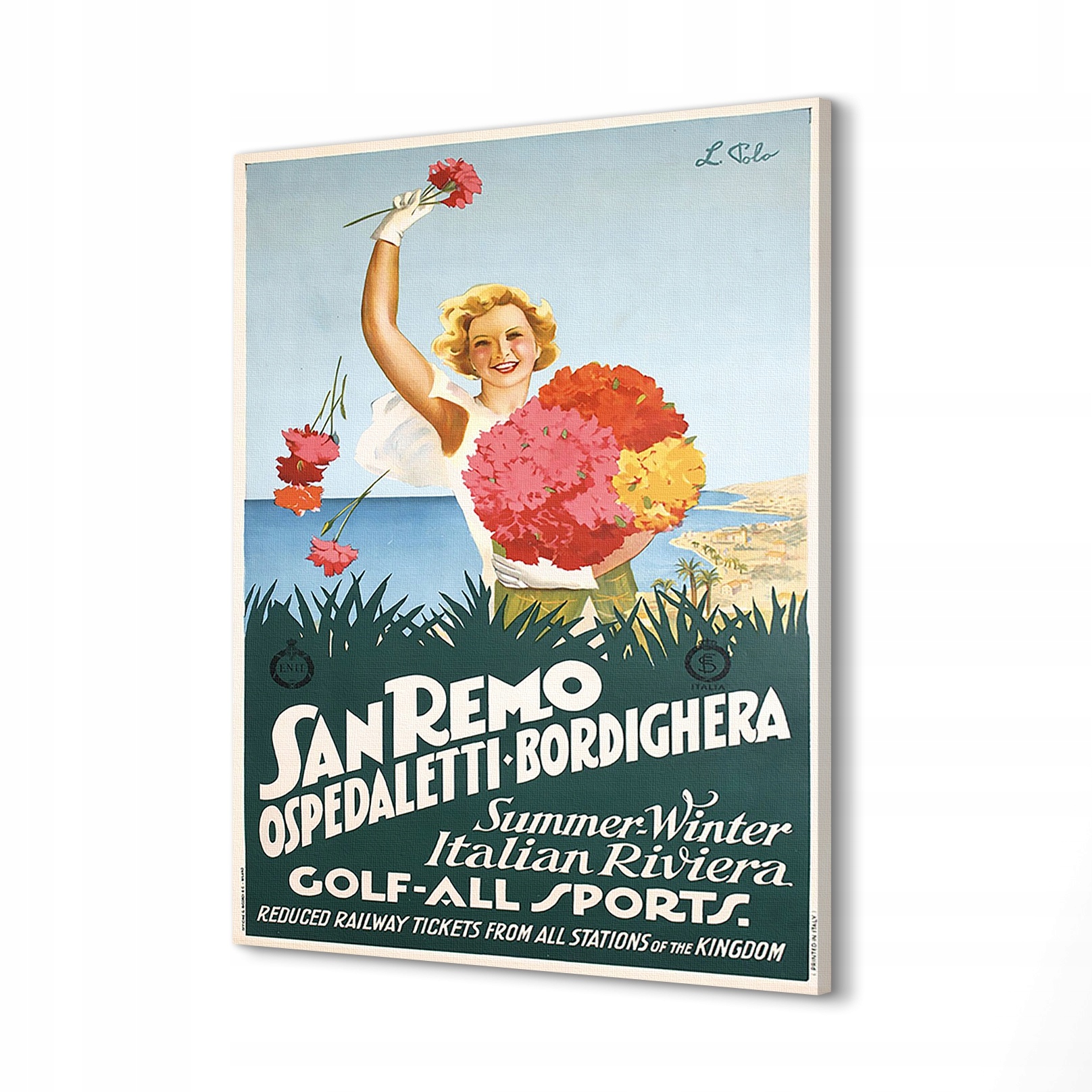 Fotoobraz na plátně 40x60 San Remo žena květiny