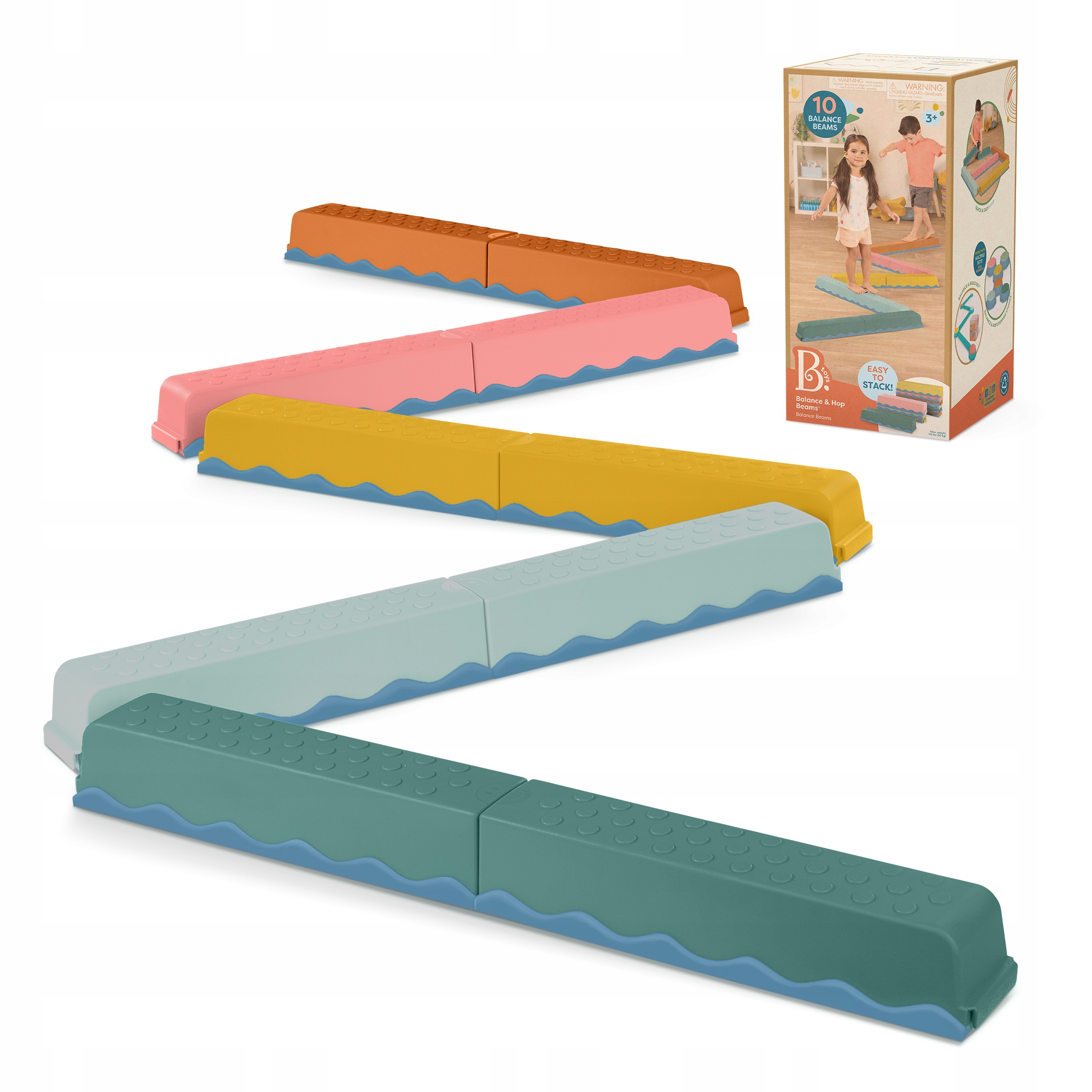 Zestaw 10 Belek Równoważnych B.Toys Balance & Hop Beams