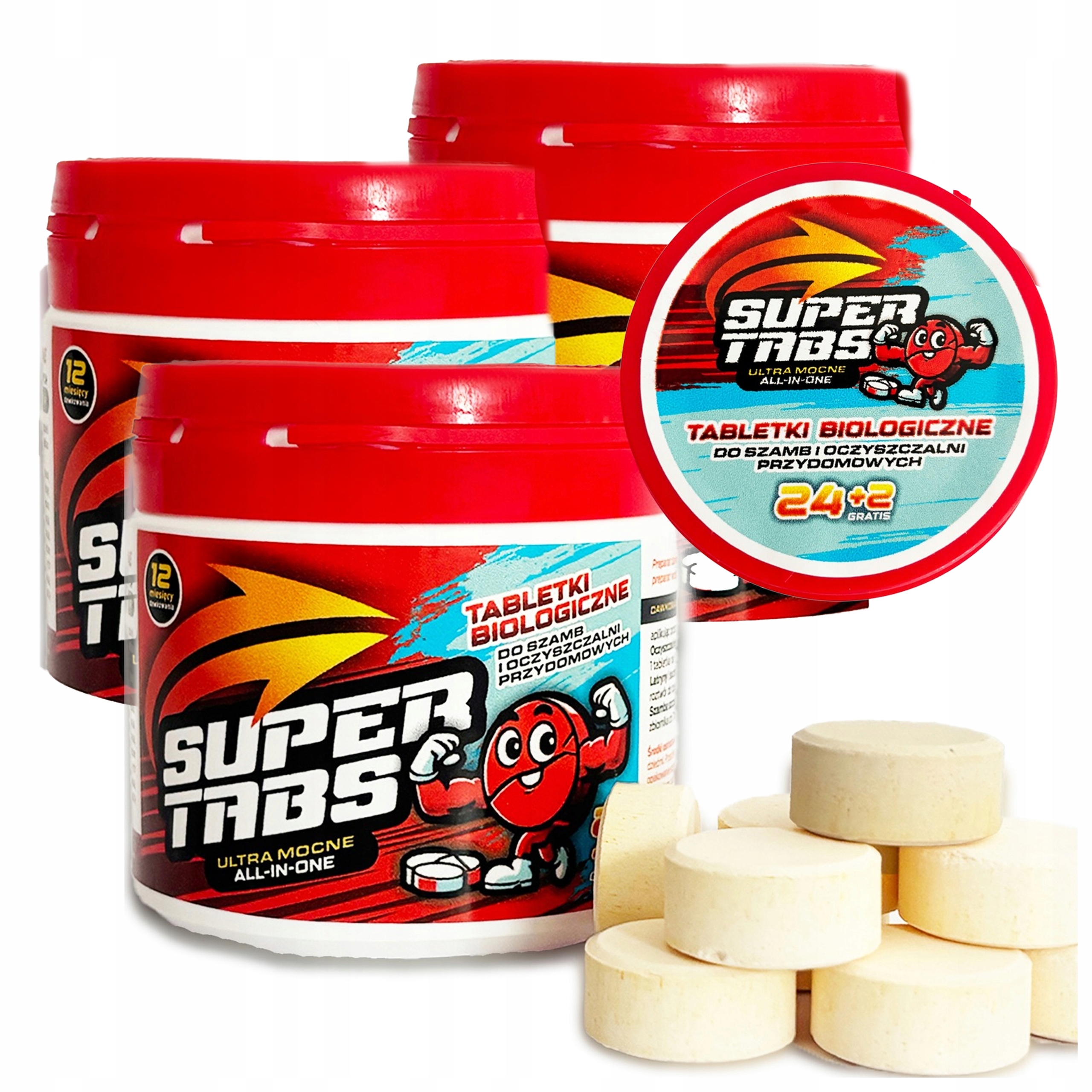 Mocne Bakterie do szamba Tabletki na lata Tłuszcze Tabletki do szamba