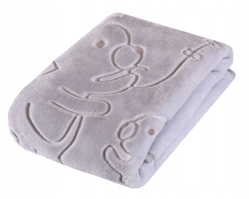

EasyCare Kocyk akrylowy tłoczony Szary Miś 80x110