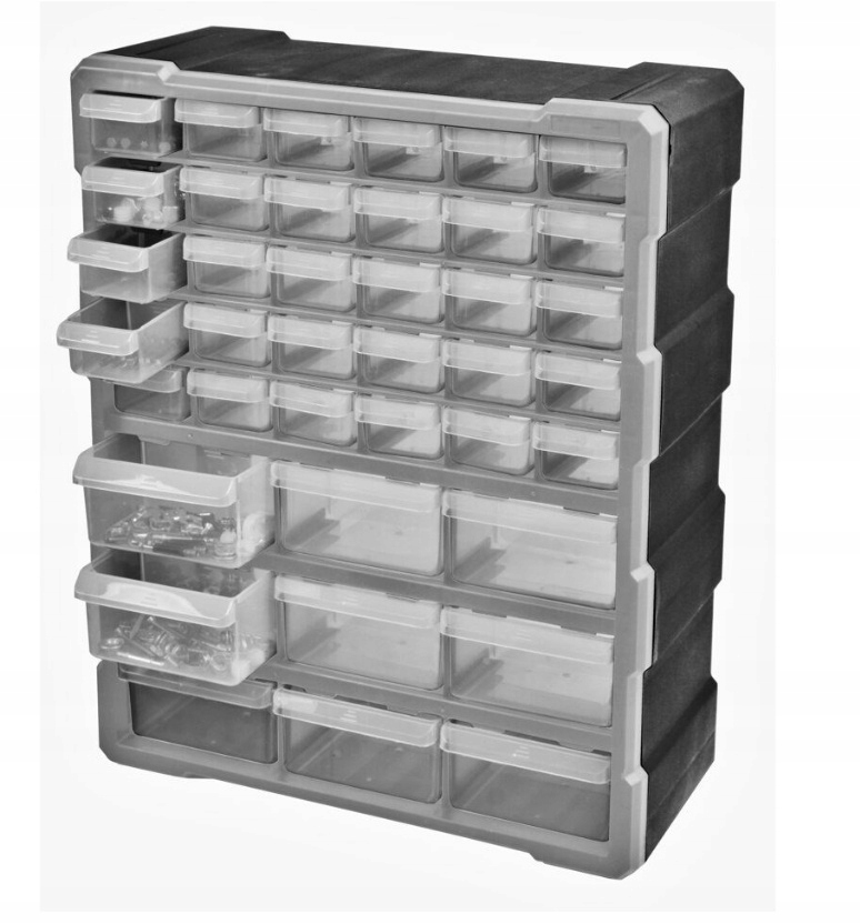 Szafka przegródkami narzędziowa 39szt organizer szuflada