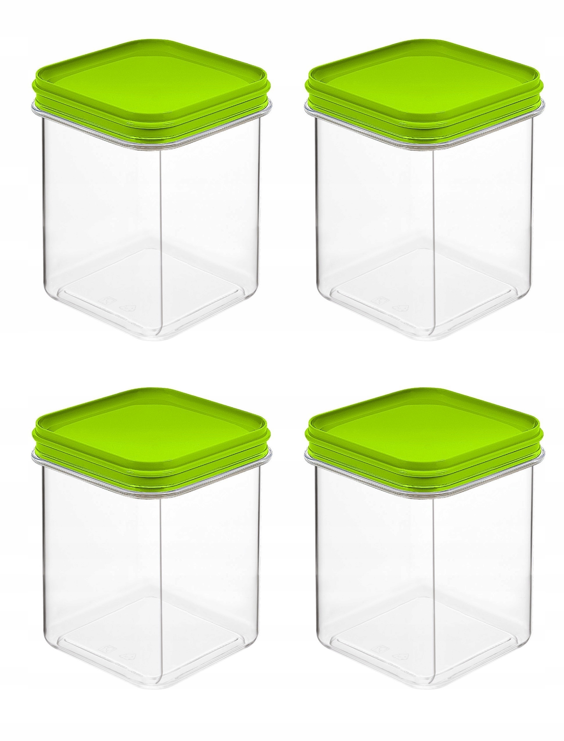 

Komplet 4 pojemników na sypkie żywność mąkę 1 L