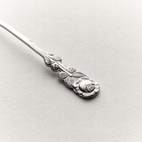 HEFRA Posrebrzane Łyżeczki Deserowe Różyczka 6 szt Marka Hefra