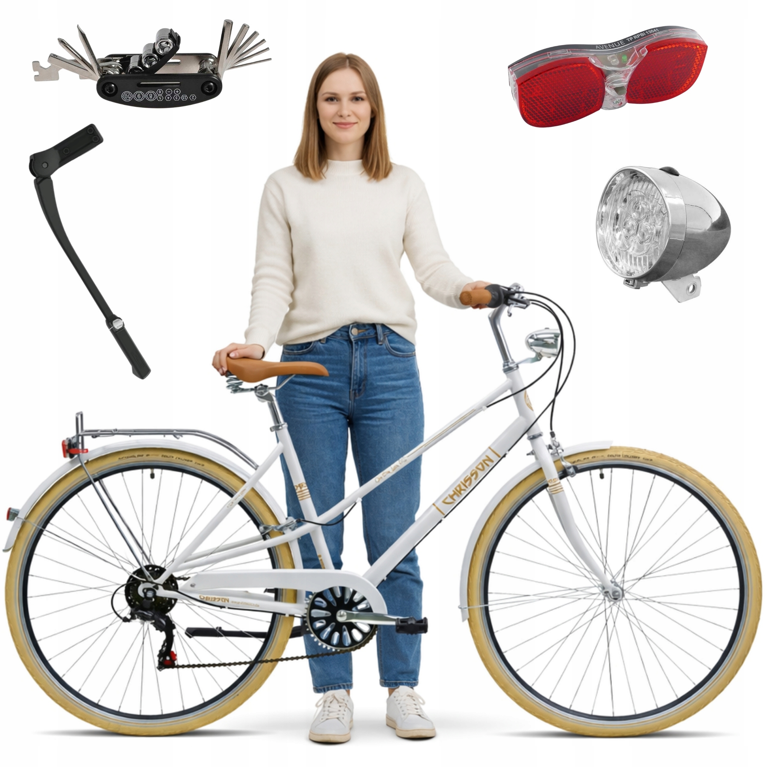 Dámské městské kolo Kola 28" Shimano Blatníky Kufr Osvětlení Patka