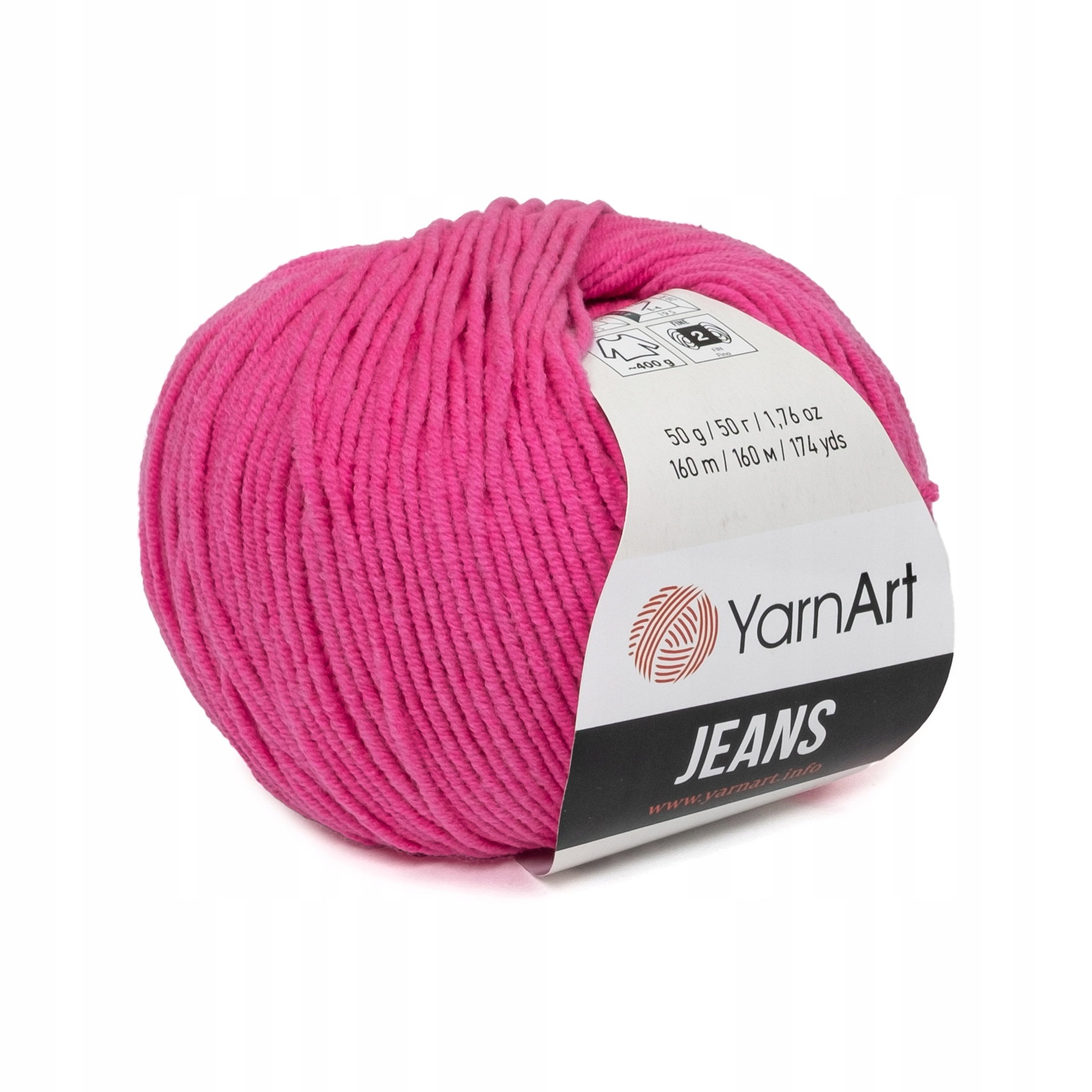 50g włóczka YarnArt Jeans różowy neonowy 59