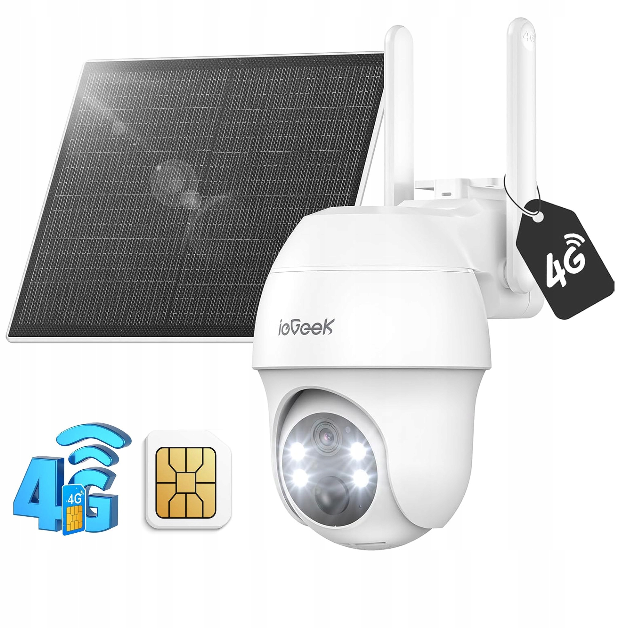 2K Venkovní Ip kamera s Sim kartou 4G Solární Baterie Smart Detekce pohybu