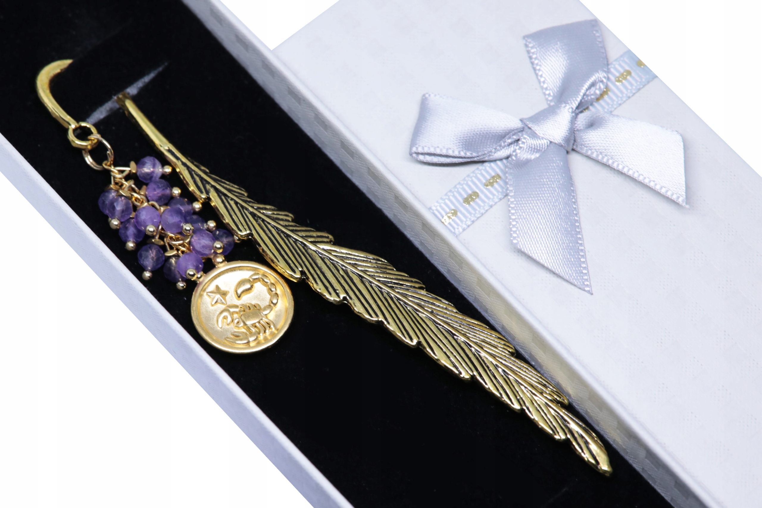 výjimečná Záložka Do Knihy Premium znamení zvěrokruhu Štír Ametyst dárek