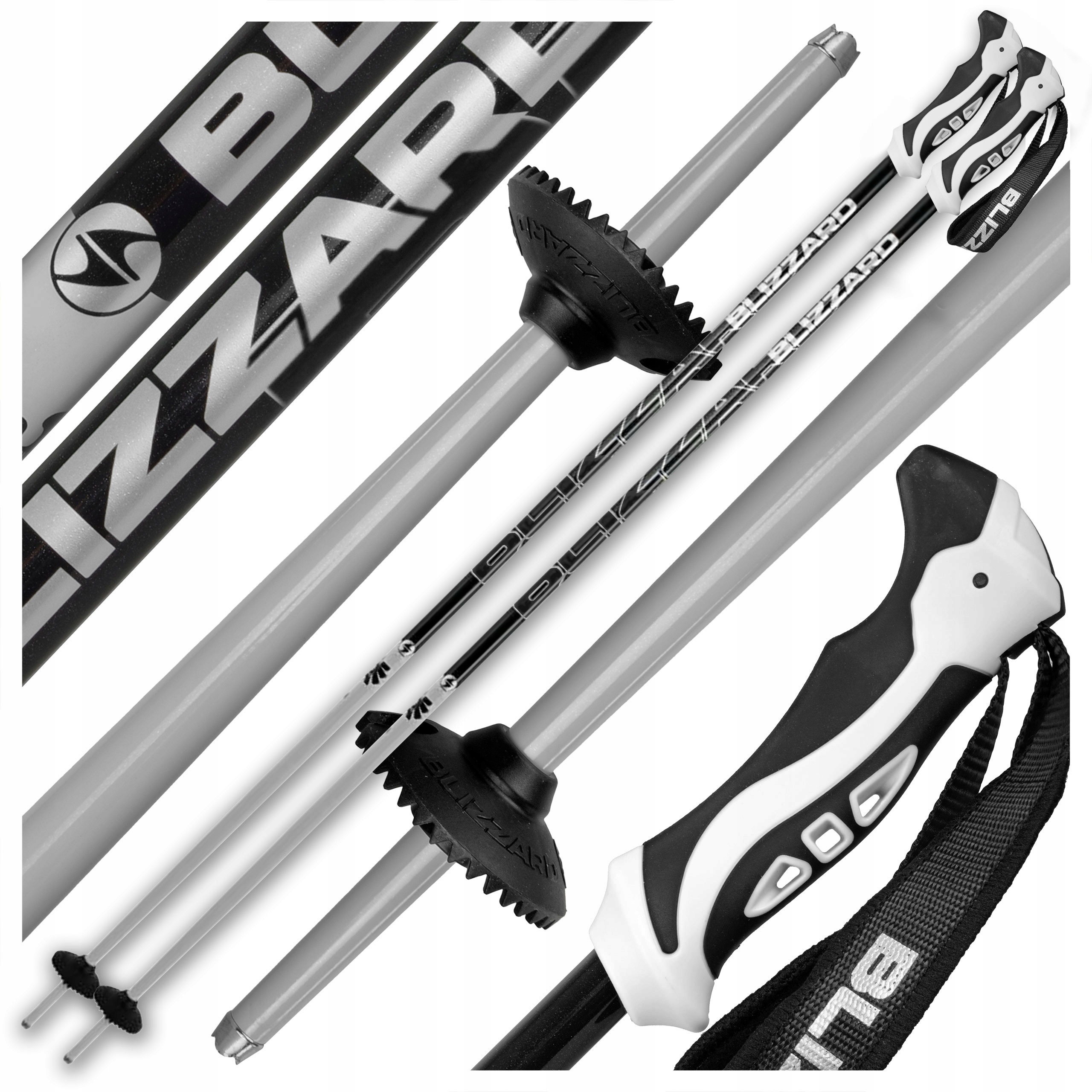 Kije Kijki Narciarskie Zjazdowe Blizzard Allmountain Silver Czarne 130 cm