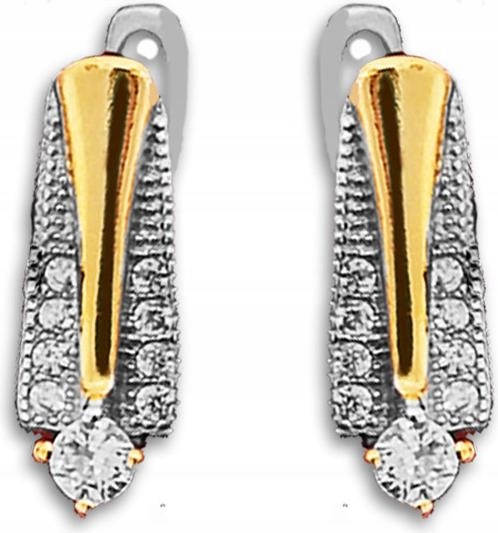 Elegantní pozlacené náušnice ze stříbra 925 s bílými zirkony jako dárek