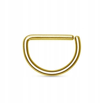 

Kolczyk do nosa kółko D-ring złoty nostril 1,0/10