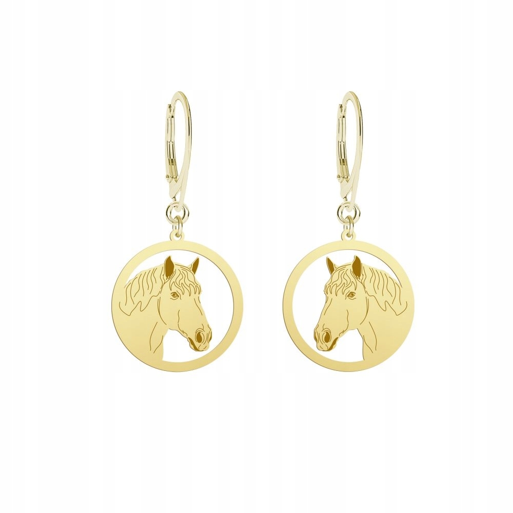 Náušnice Zlaté s Peršeronovým koněm 925 Dárek Šperky Žena Gravírování Bonus