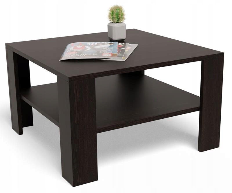 Lavica konferenčný stolík 68x68 Niska EX3 wenge s poličkou