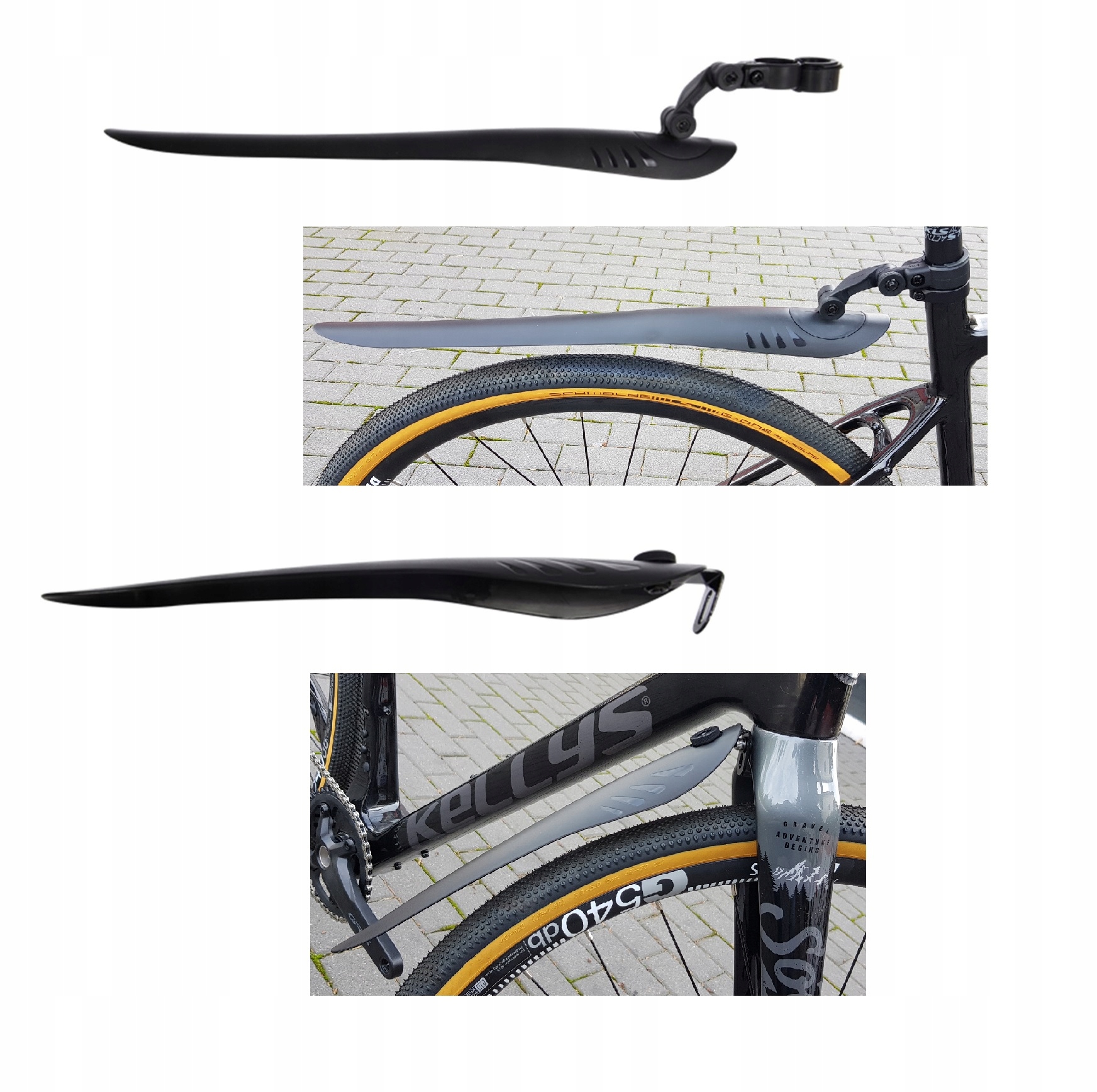 Oxc Błotniki Mudstop 28" szosa gravel XMU772 zestaw Przód Tył