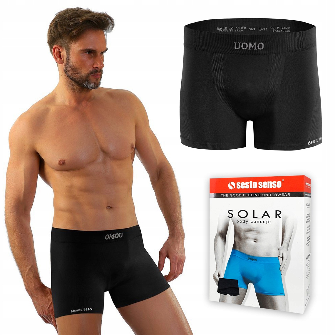 

Bokserki męskie bezszwowe Sesto Senso Solar S/m