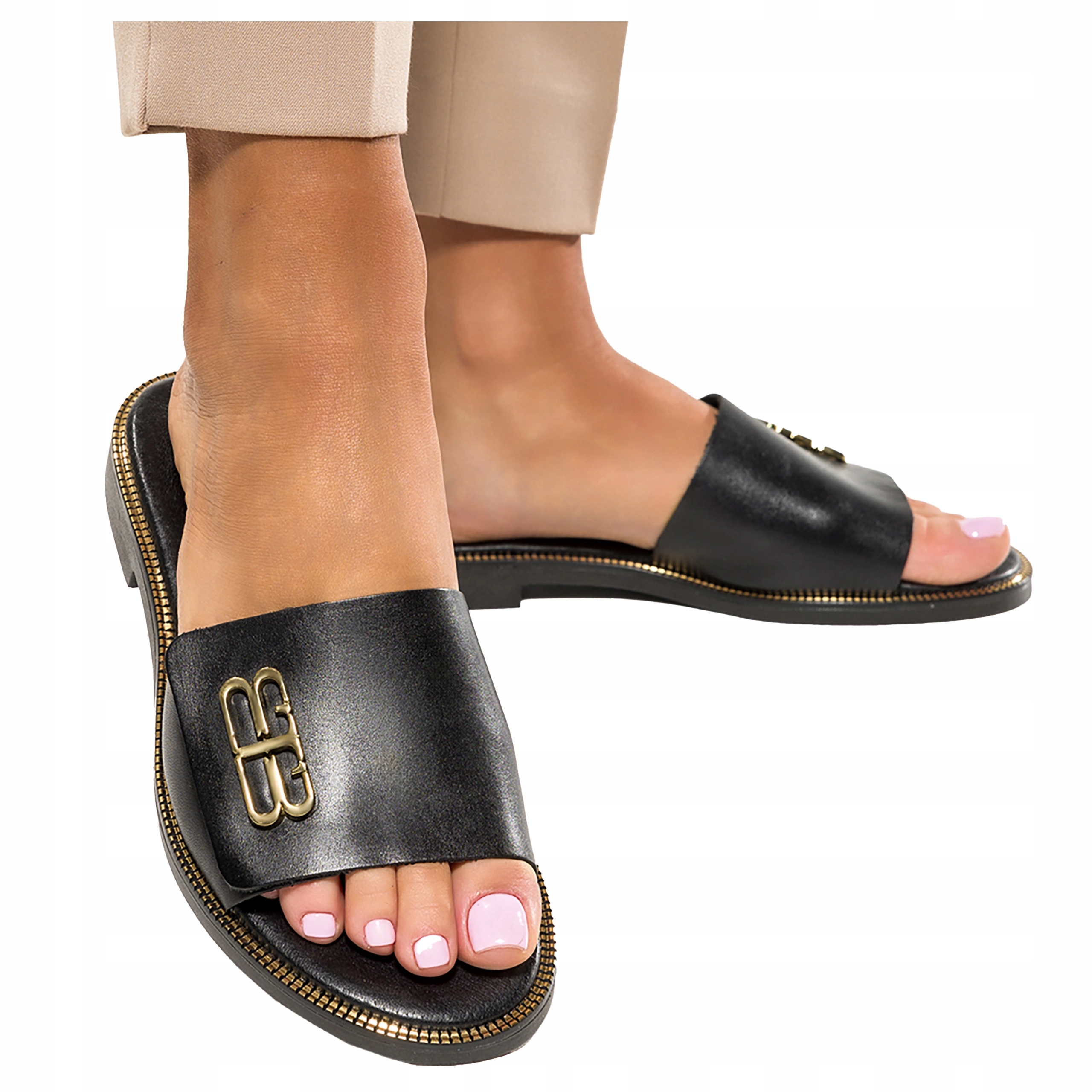 Nazouváky Kožené Dámské Ploché Pohodlné Nazouvací Černé Polský Výrobek vel. 36