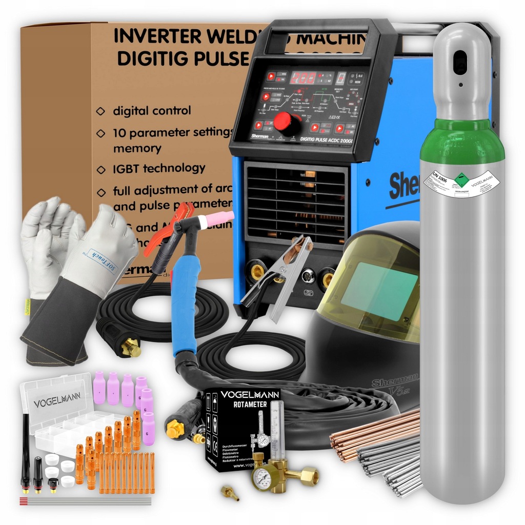 Sada svařovacích strojů Sherman Digitig 200GD Ac/dc Pulse