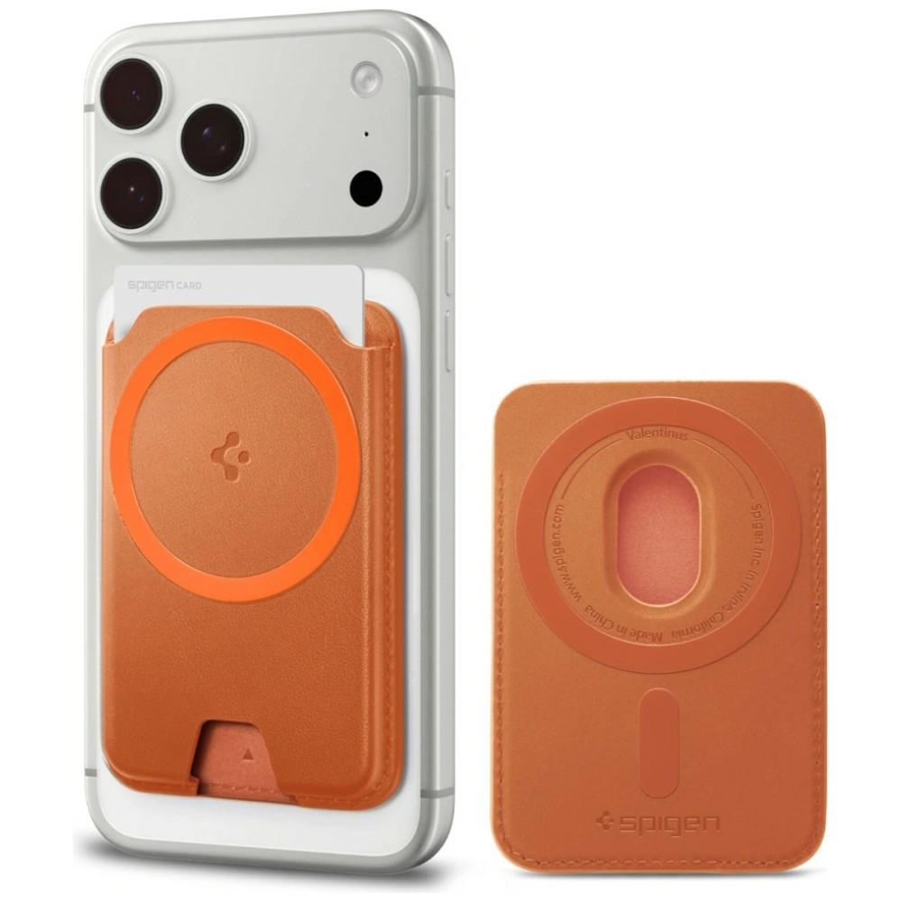 Magnetyczny portfel Spigen Valentinus MagFit+ MagSafe pomarańczowy
