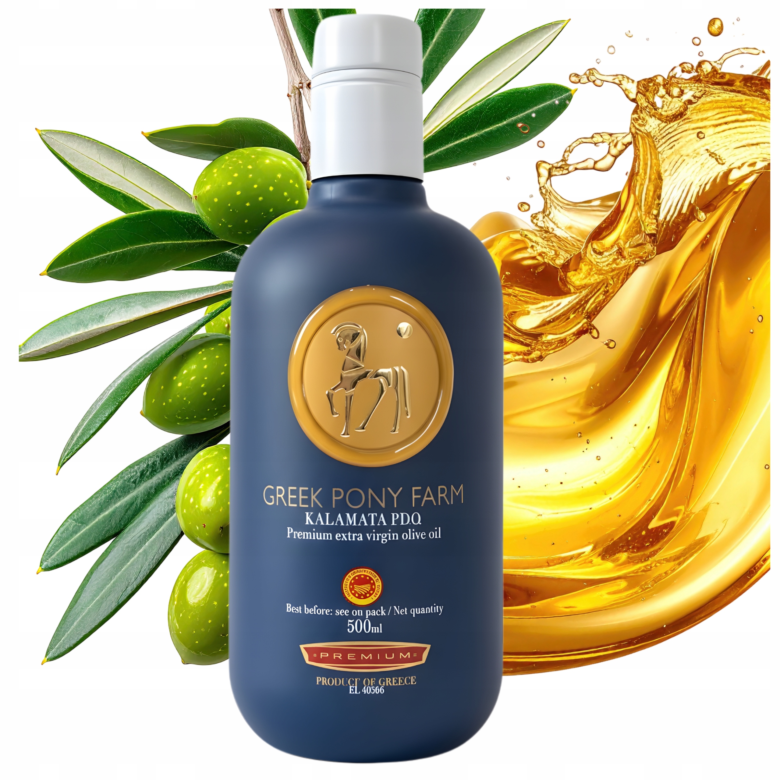 Extra Panenský Řecký Olivový Olej 500 ML Řecký Pony Farm Kalamata P.d.o.