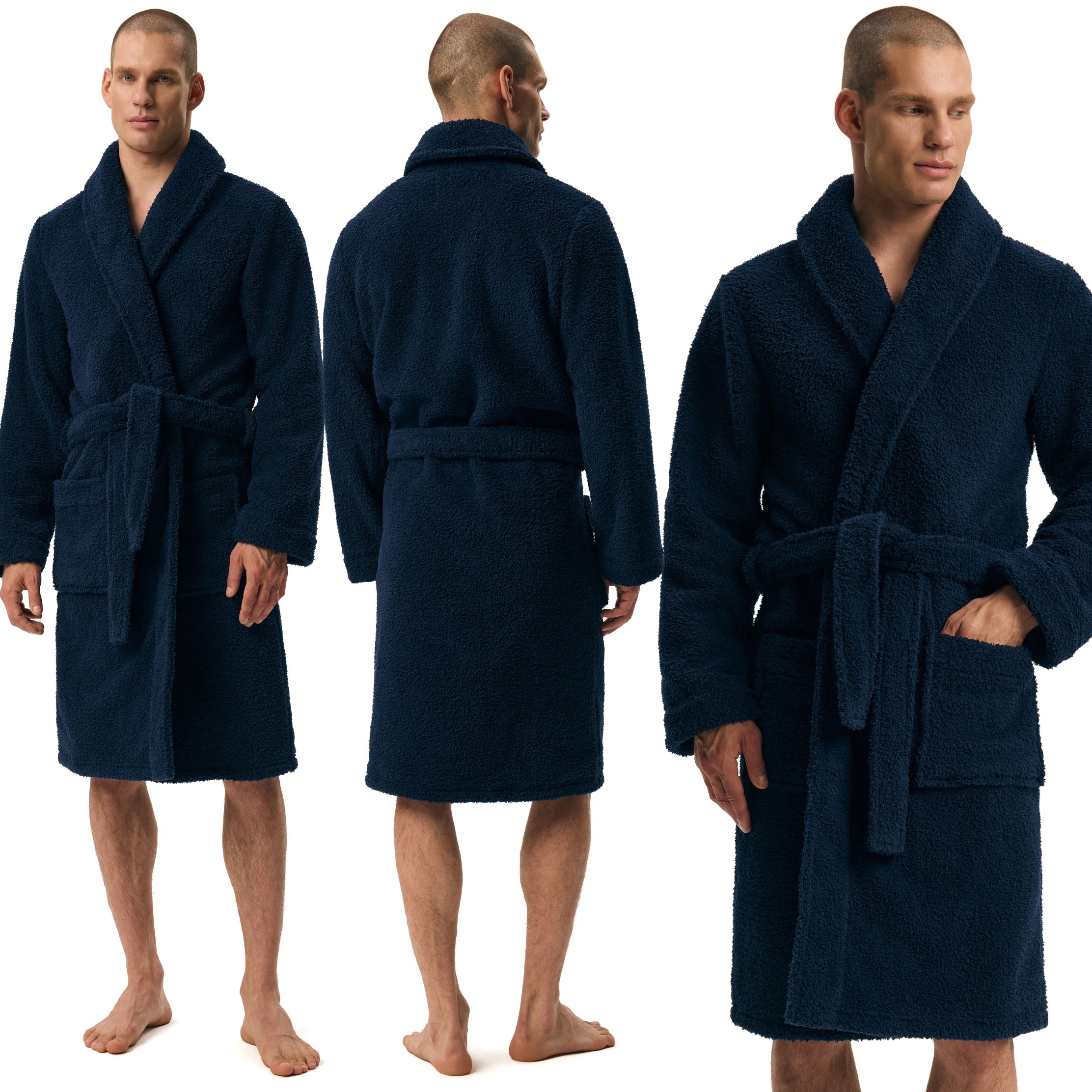 Henderson Elegantní pánský župan z hřejivého materiálu typu beránek (Sherpa) – 3XL