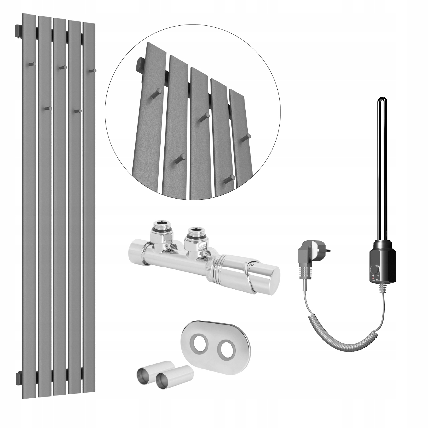 Set Vodovodní a elektrický ohřívač Bellohook 100x38 Antracit