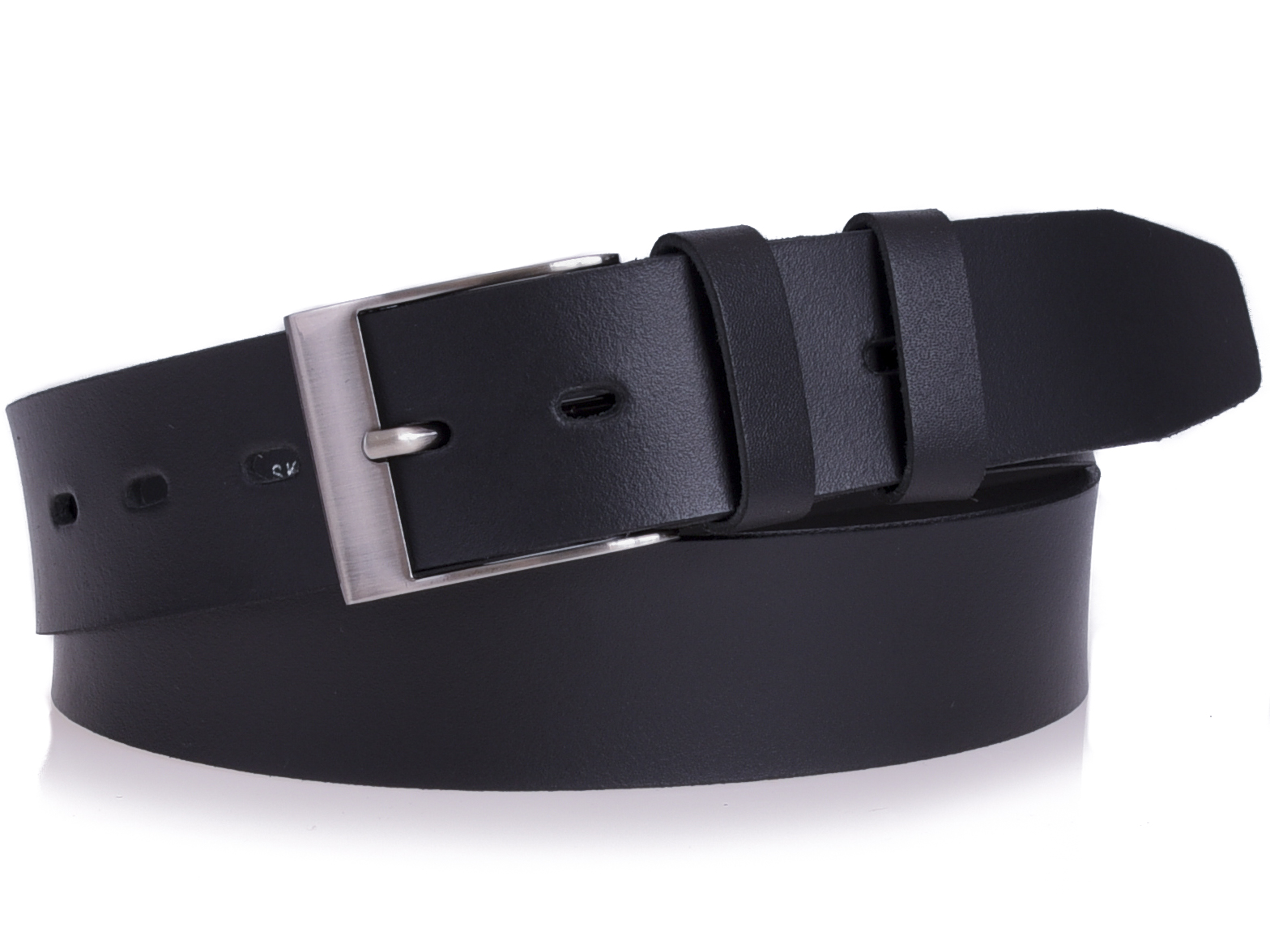 SKÓRZANY Pasek Męski 4cm Klasyczny Jeans CZARNY Cechy dodatkowe brak