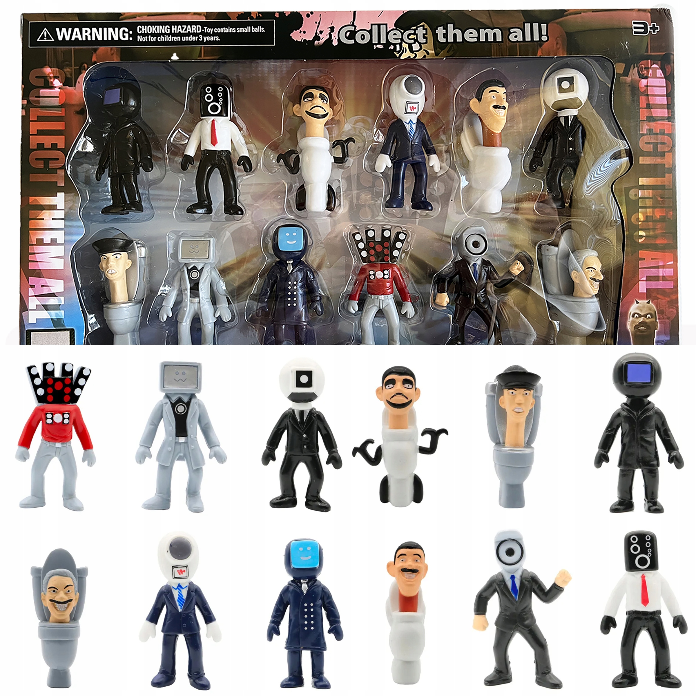 FIGURKI SKIBIDI TOILET ZESTAW 12 SZT