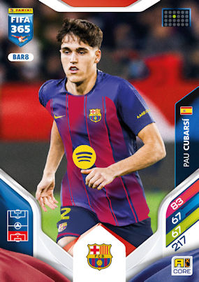 2026 Panini Adrenalyn XL Fifa 365 BAR8 Pau Cubarsí
