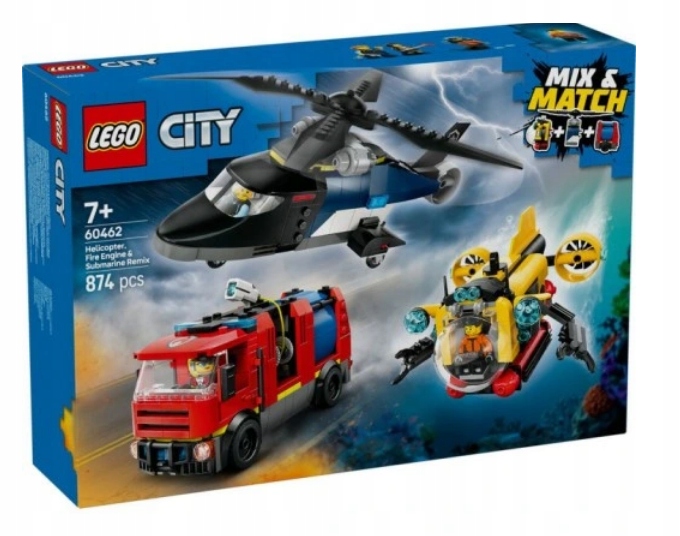 Lego 60462 City Set S Vrtulníkem, Hasičským Autem A Ponorkou