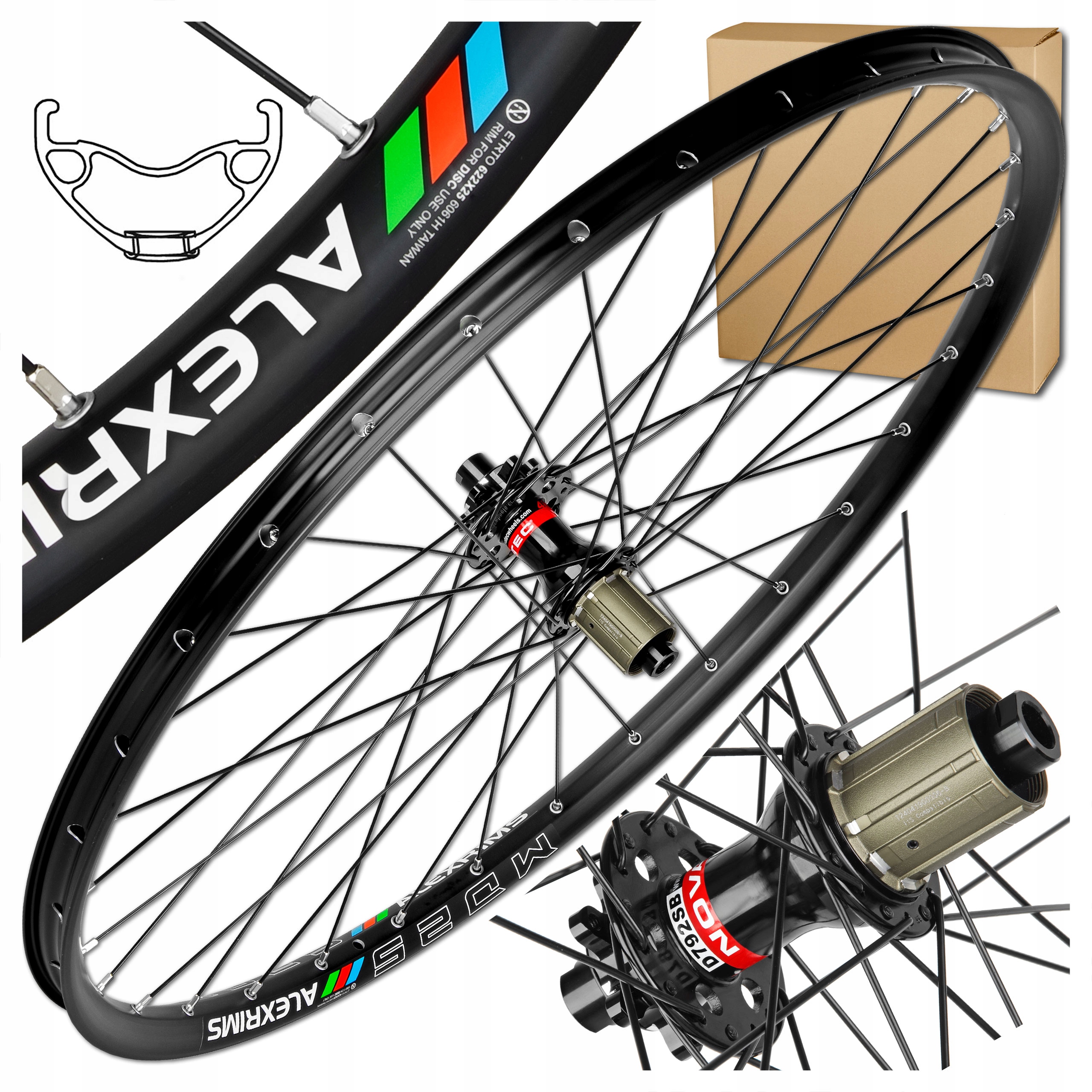 Zadní Kolo Alexrims MD25 29'' 622x25 Novatec Pevná Osa 12x142 mm Tubeless