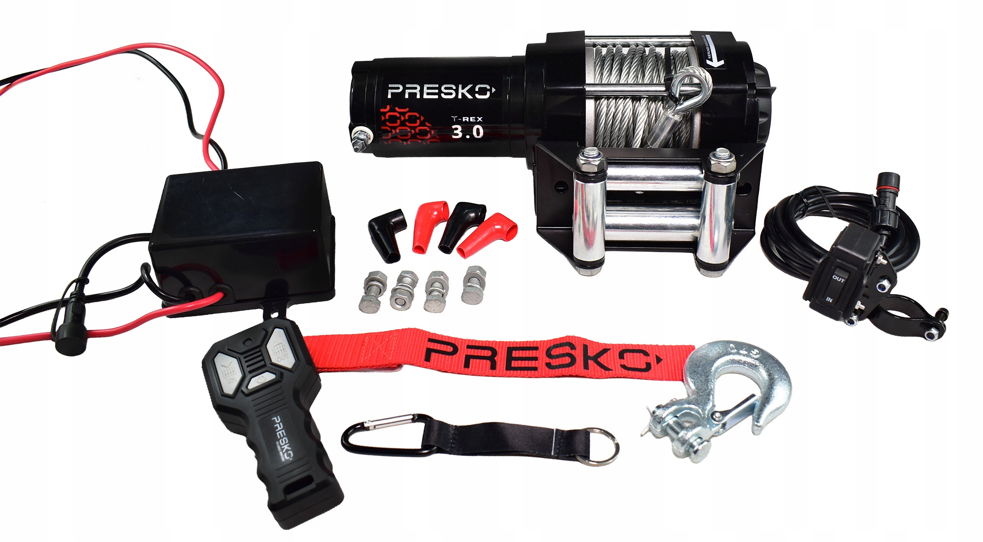 Navijak Presko T-REX3.0 12V 1360 kg Štvorkolka Pluh Atv Utv Oceľová Lina