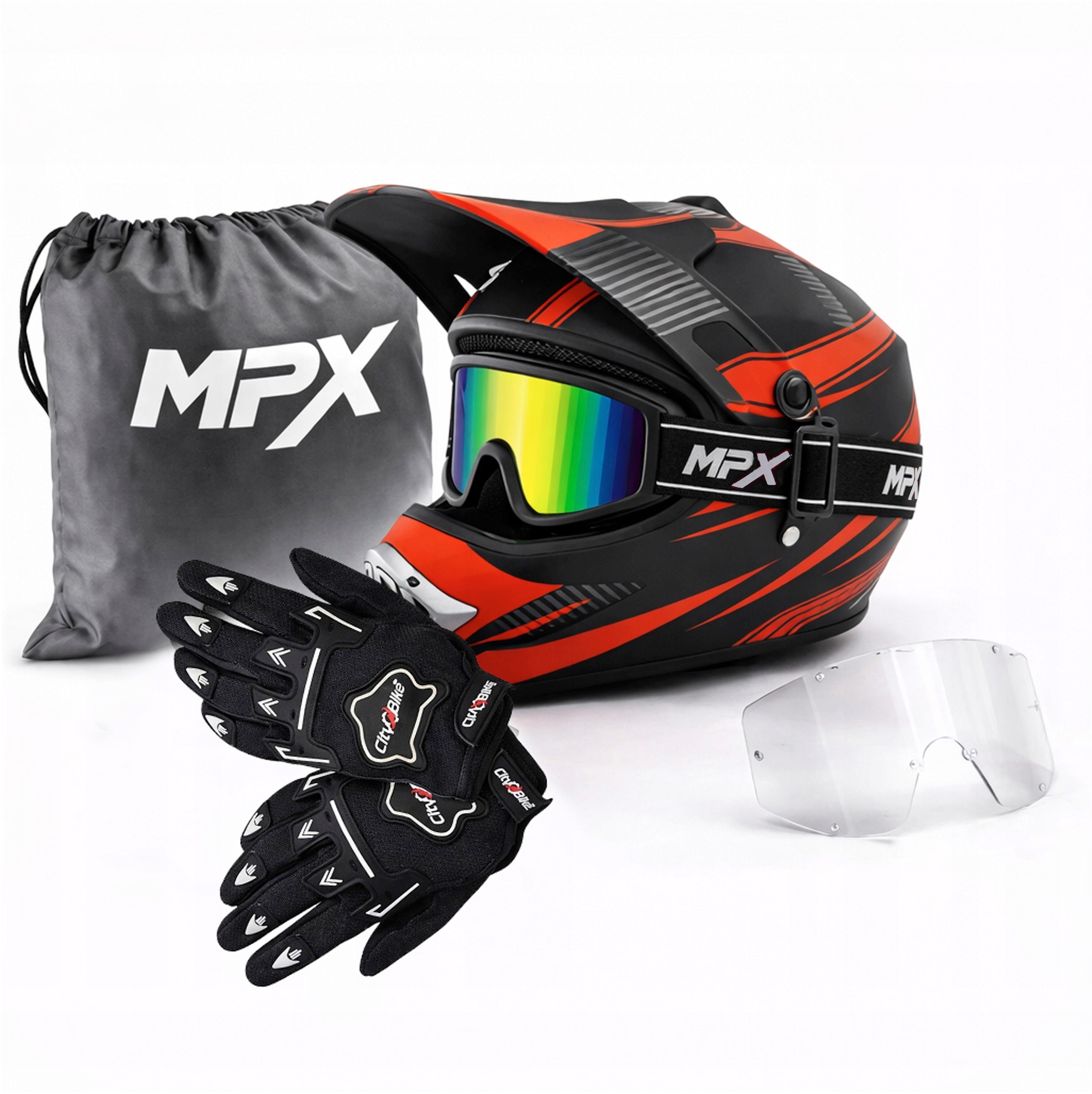 Kask dziecięcy Cross+Gogle Enduro Quad Atv Bmx Cross Hulajnoga Xs 51-52 cm